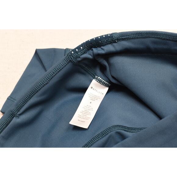 Athleta Bike Shorts Womens Small Blue HIIT IT 9 Inch High Rise Athletic Gym - Picture 8 of 8